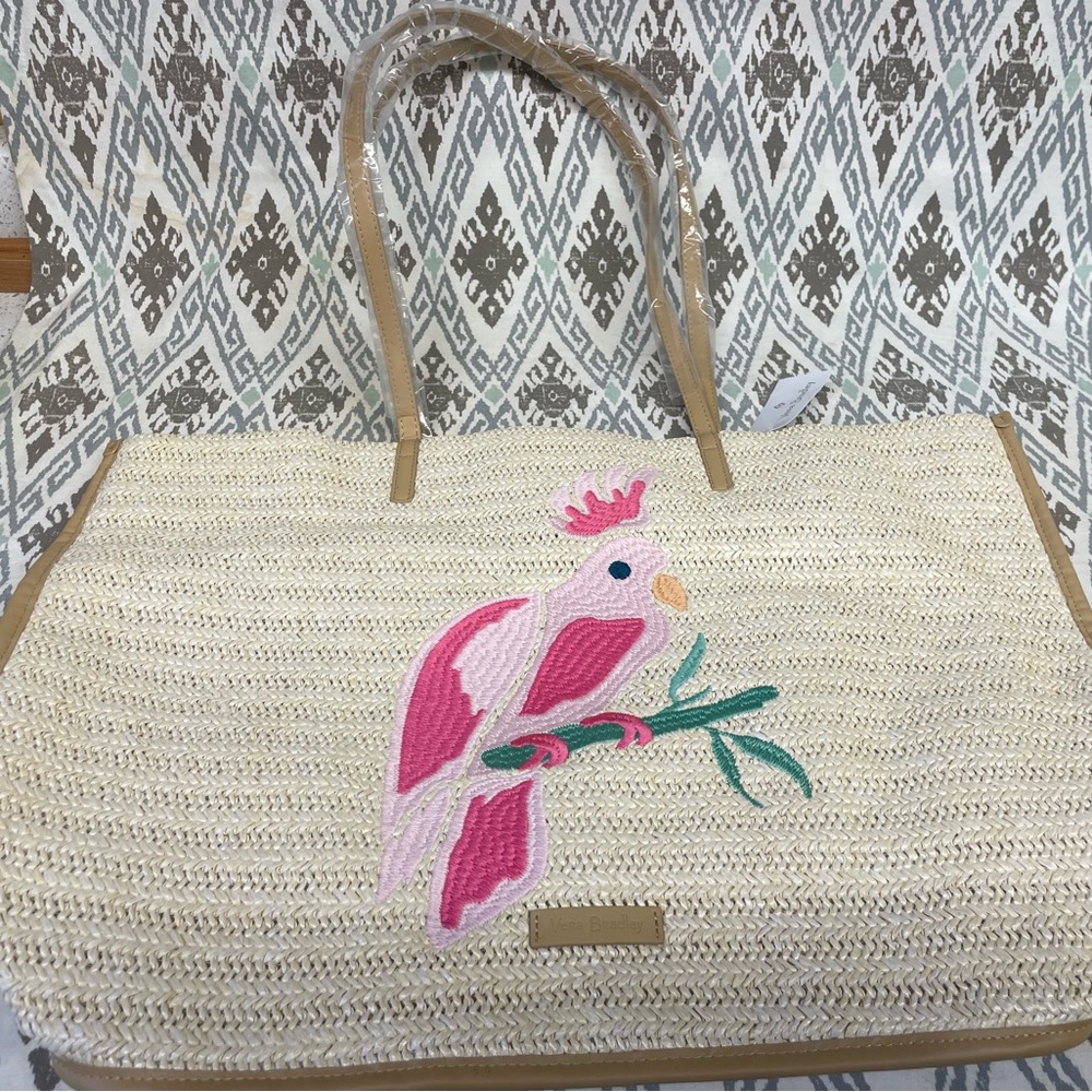 Vera Bradley Women's Straw Tote Bag Light Natural Straw One Size